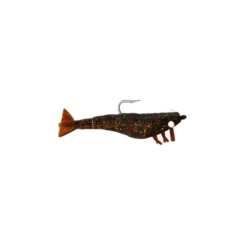 DOA 2.75 SHRIMP LURE 6 PACK ROOTBEER / GOLD GLITTER