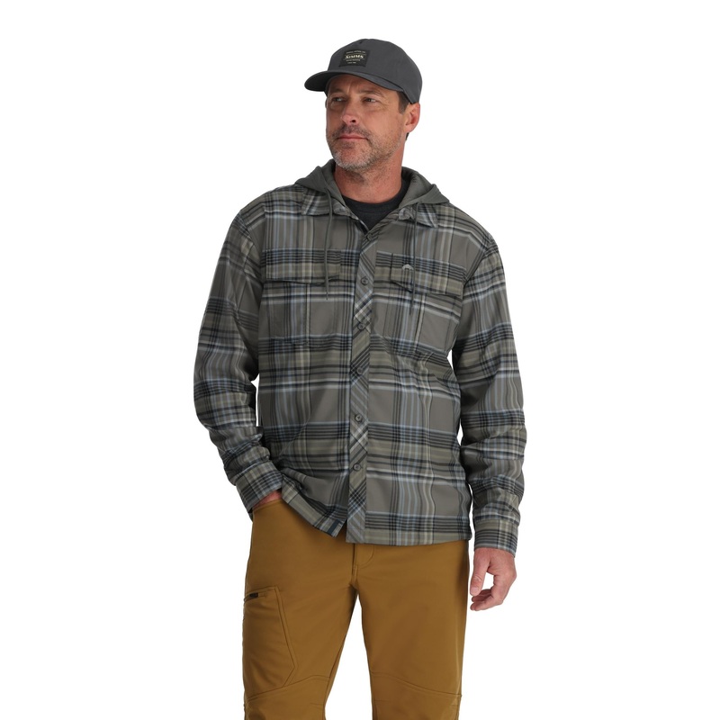 Simms M’s ColdWeather Hoody Gunmetal Neo Plaid S