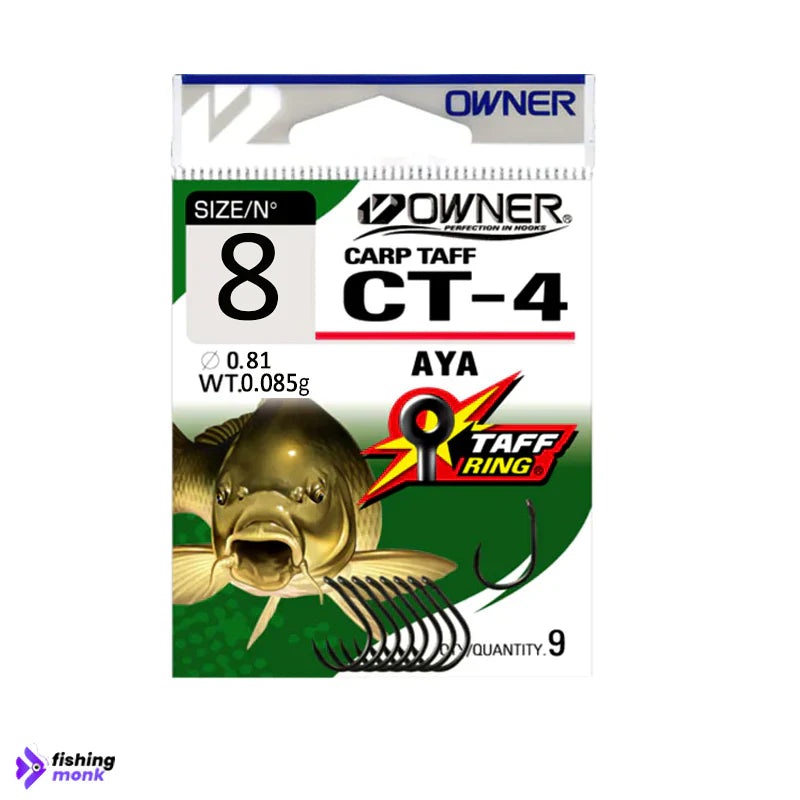 Owner Carp Taff CT-4 AYA Live Bait Hooks | Size-8 8