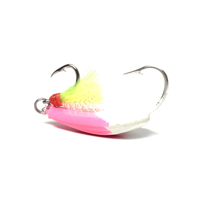 Candy Pink Pompano Jigs with Teasers 1/4oz Candy Pink
