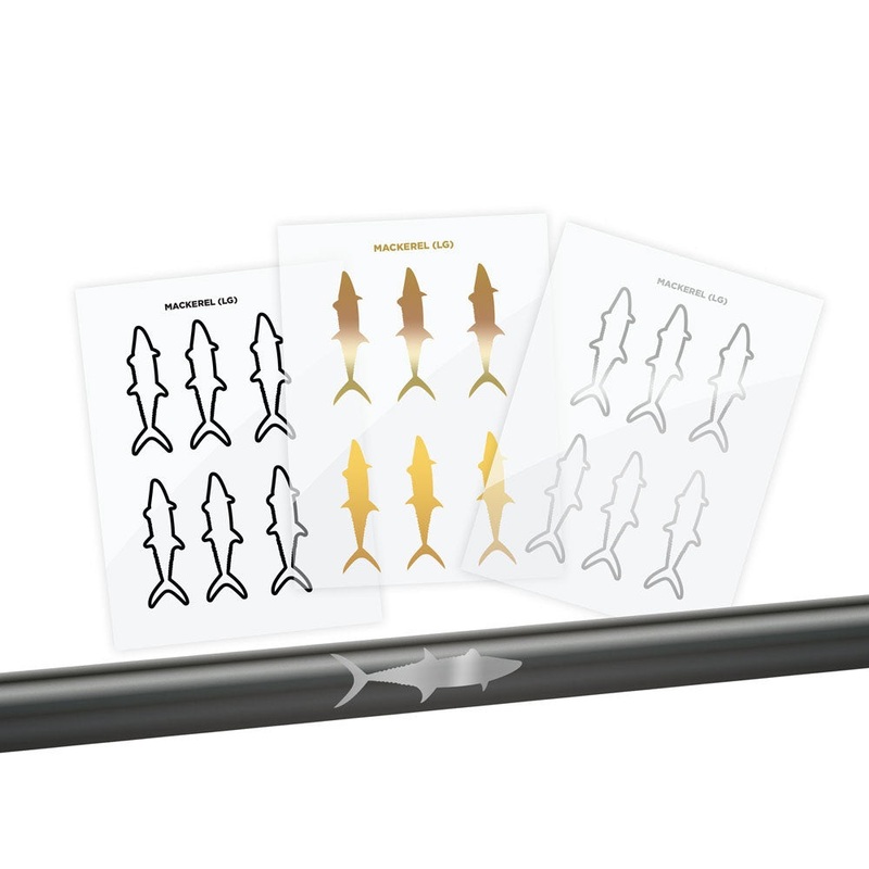 Mackerel Silhouette Rod Decals – Peel & Stick Solid Small Gold