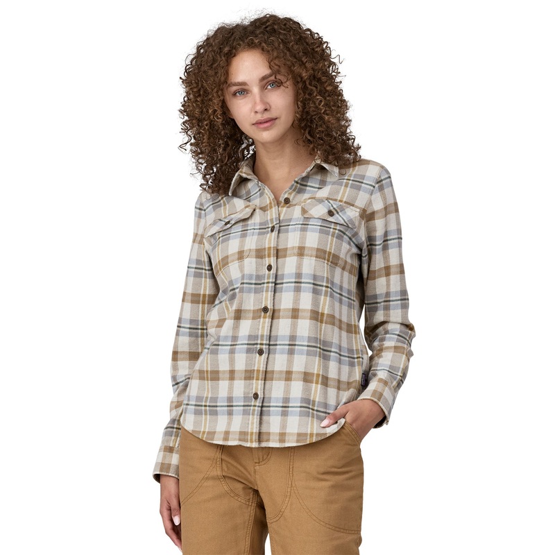 Patagonia W’s L/S Organic Cotton Midweight Fjord Flannel Shirt Ice Fjord: Dolomite Blue / IFDB XS
