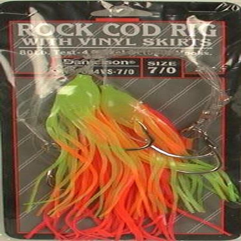 Danielson Rock Cod Rig, 2-Drop Size 7/0, Vinyl Skirt