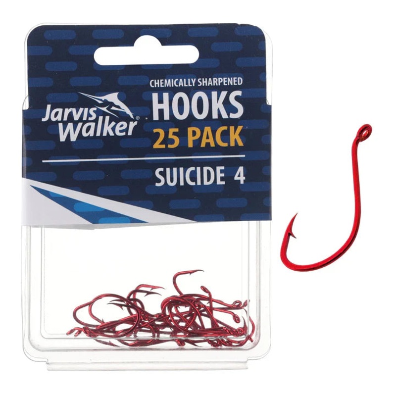 Jarvis Walker Chemically Sharpened Red Suicide Hook | 25pcs/pkt 8/0