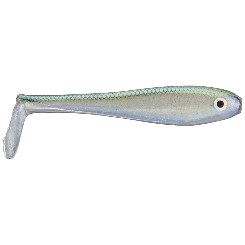 Basstrix 5″ Hollow Body Paddle Tail Swimbait (4 Pk) Electric Smelt