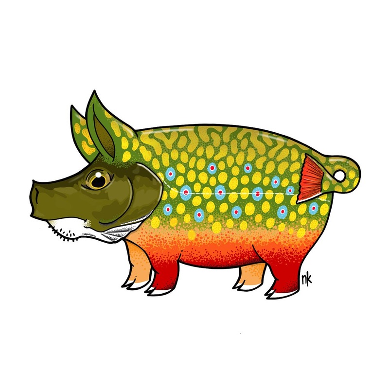 Nate Karnes Pig Brook Trout Decal
