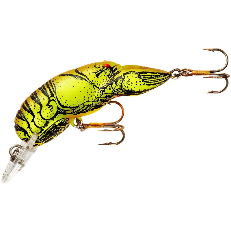 Rebel Middle Wee Crawfish Lure 1 3/4 inch Medium Diving Crankbait Chartreuse/Brown