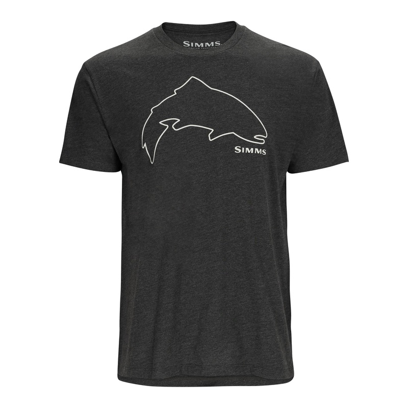 Simms Trout Outline T-Shirt Charcoal Heather S