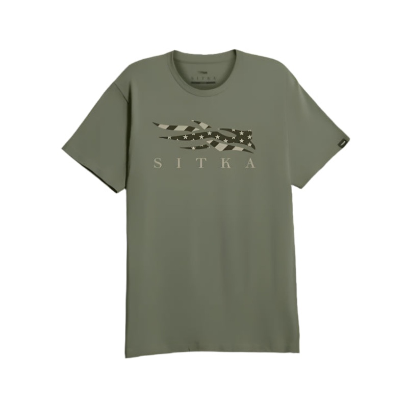 Sitka Icon Flag T-Shirt Olive Green S