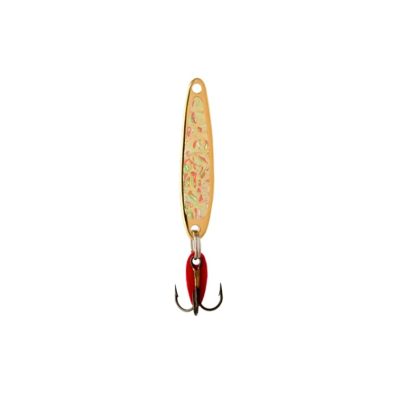 Bay de Noc Swedish Pimple Jigging Lure Crushed Ice/Gold Ice 1/4oz – 1 3/4″