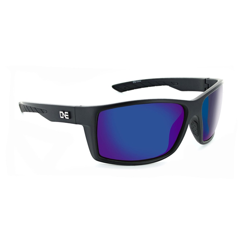 Optic Nerve One Fathom Polarized Sunglasses Matte Black Polarized Grey/Blue Mirror