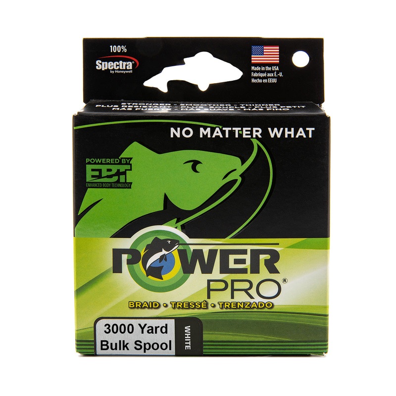 Power Pro Spectra White Braided Line 3000 yard Bulk Spool 30
