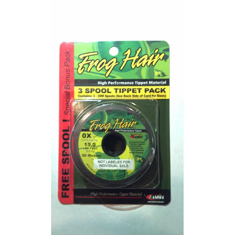 Frog Hair 3 Tippet Pack – Fly Fishing 0x-1x-2x