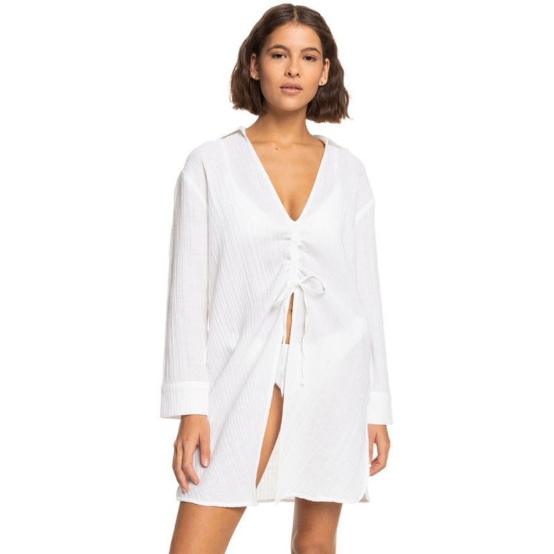 ROXY SUN AND LIMONADE SHIRT DRESS SEA SALT M