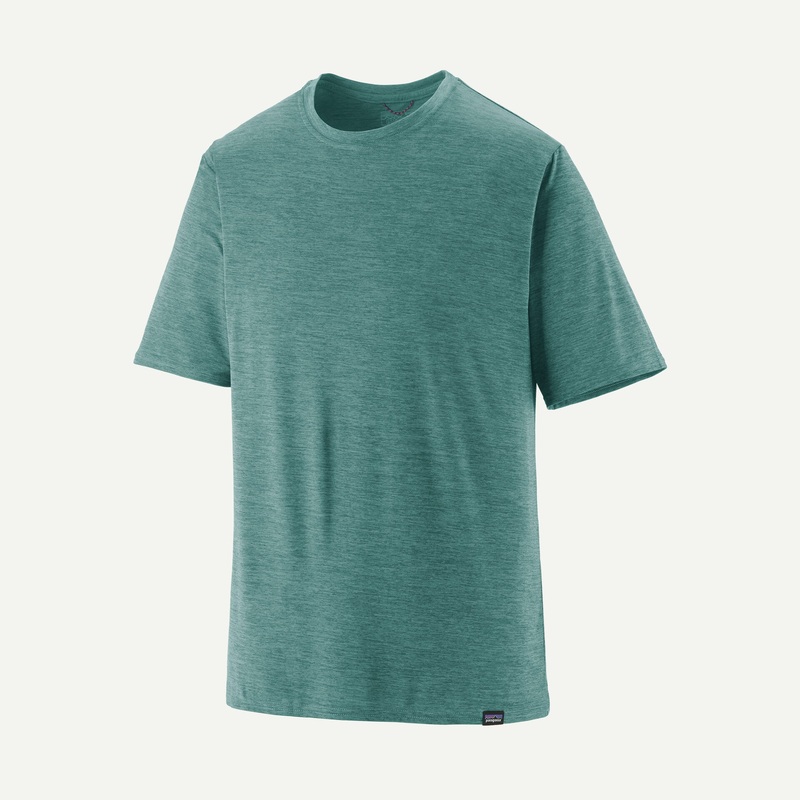 Ed’s Fly Shop Patagonia Men’s Cap Cool Daily Shirt – Wetland Blue – Light Wetland Blue X-Dye Pumice – Dyno White X-Dye S