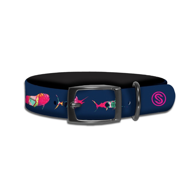 SCALES PET COLLAR TRIPPY FISH NAVY S