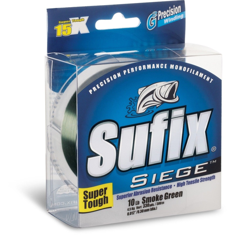 Sufix Siege Smoke Green Monofilament Line 10 pound 330 yards