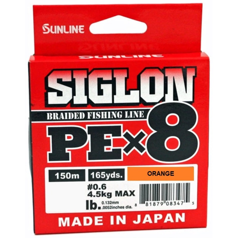 Sunline Siglon PEx8 Braid High-Vis Orange – 165 Yard Spools 5 Pound