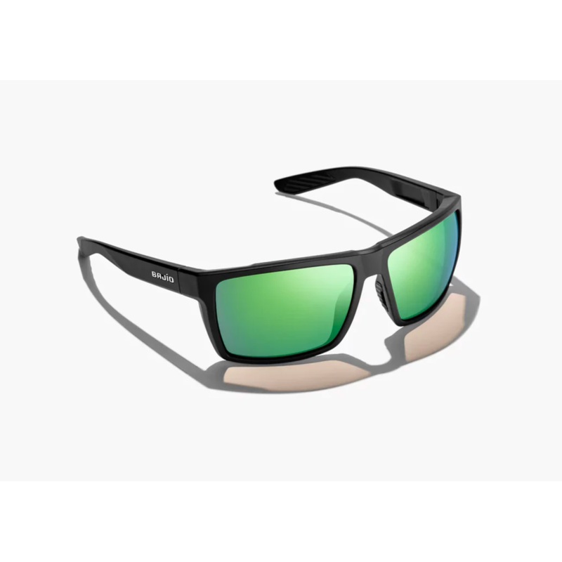 Bajio Stiltsville Reader Sunglasses Black Matte Green Mirror (Poly Lenses) 2.50