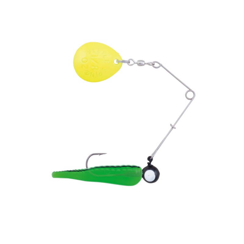 JOHNSON ORIGINAL BEETLE SPIN Chartreuse Sparkle w/ Green Blade 1/16oz