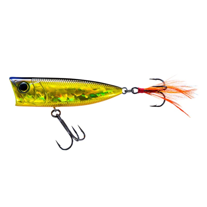 Yo-Zuri Hardcore Popper 70F Topwater Popper Purple Back Chartreuse
