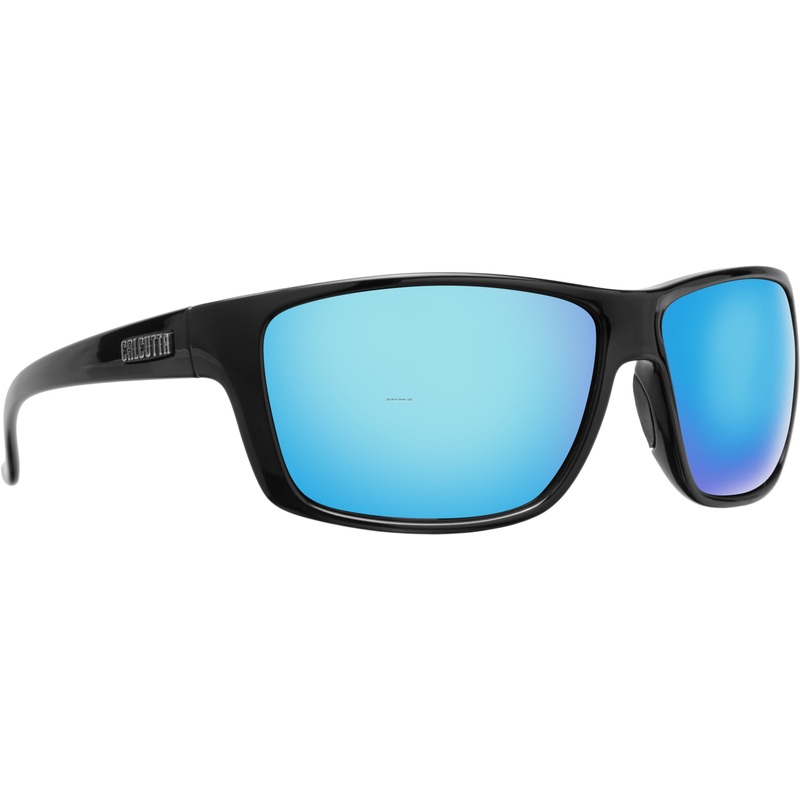 Calcutta Thatch Discover Series Sunglasses Shiny Black/Blue Mirror