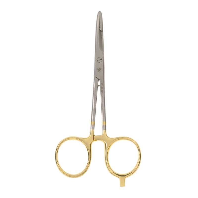 Dr. Scissor Clamp Gold Loops 5.5 Inches Curved