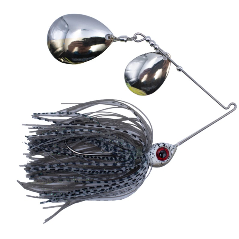 Head Hunter Nasty 50/50 Double Colorado Spinnerbait 1/2oz Grey Ghost
