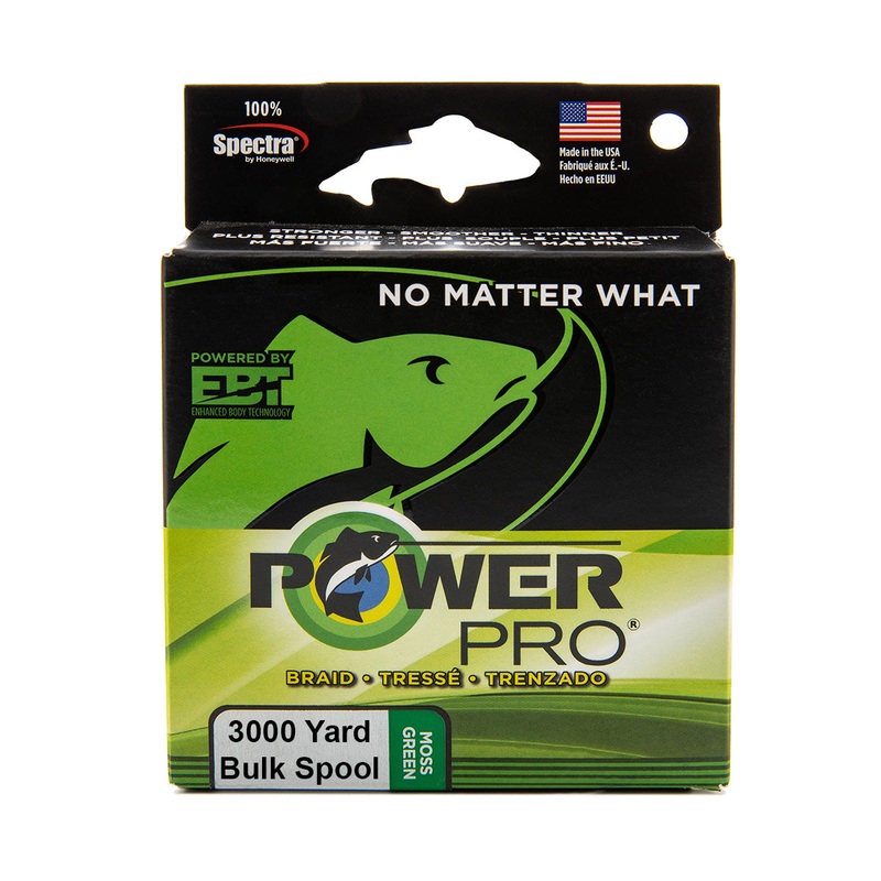 Power Pro Spectra Moss Green Braided Line 3000 yard Bulk Spool 10