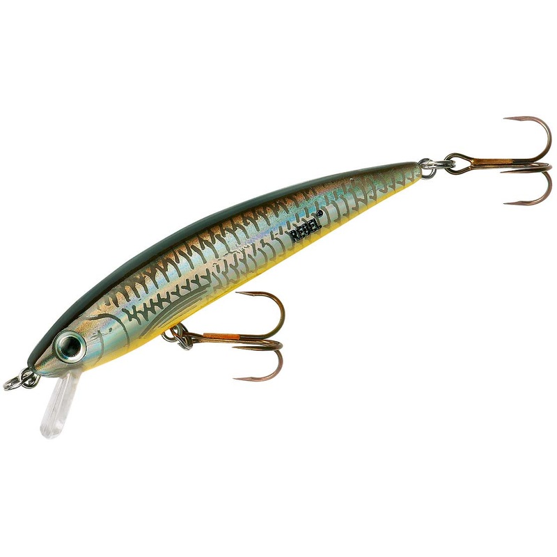 Rebel TD47 Tracdown Ghost Minnow 2 1/2 inch Barbless Hard Minnow Black Back/Orange Belly