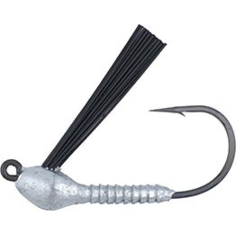 Deathgrip Jigheads Weedless Swimbait Jigheads – 3 Pack Unpainted w/Black Weedguard 1/4 oz – 3/0 – 3 pack