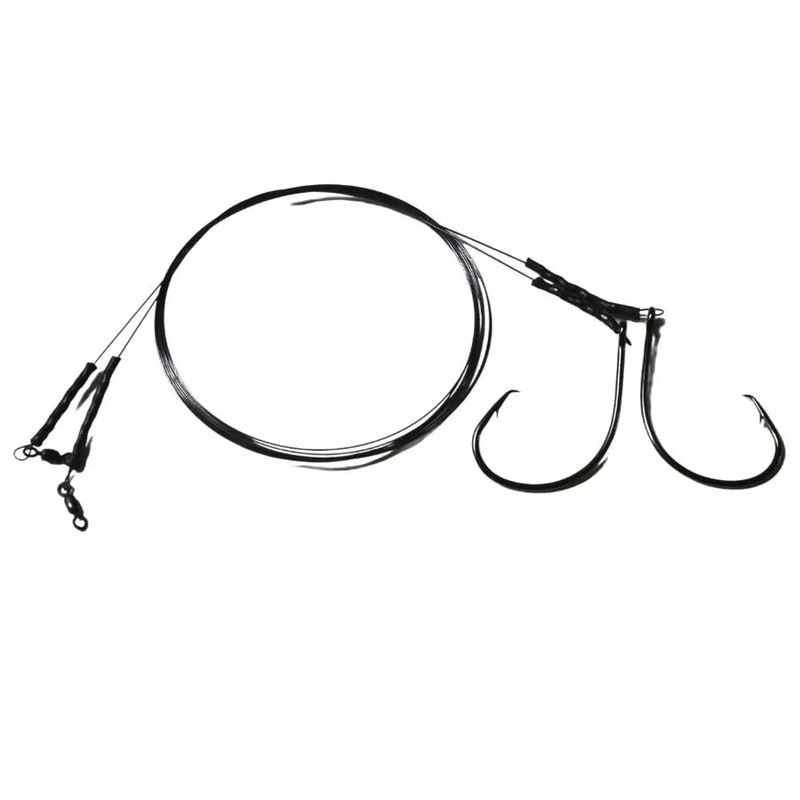 R&R TACKLE CIRCLE HOOK TITANIUM LEADERS 2PK 6/0 30LB