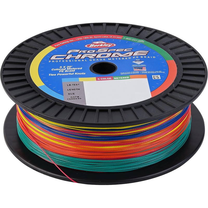 Berkley ProSpec Chrome 5×20′ Metered Braid Superline 80lb 500yd