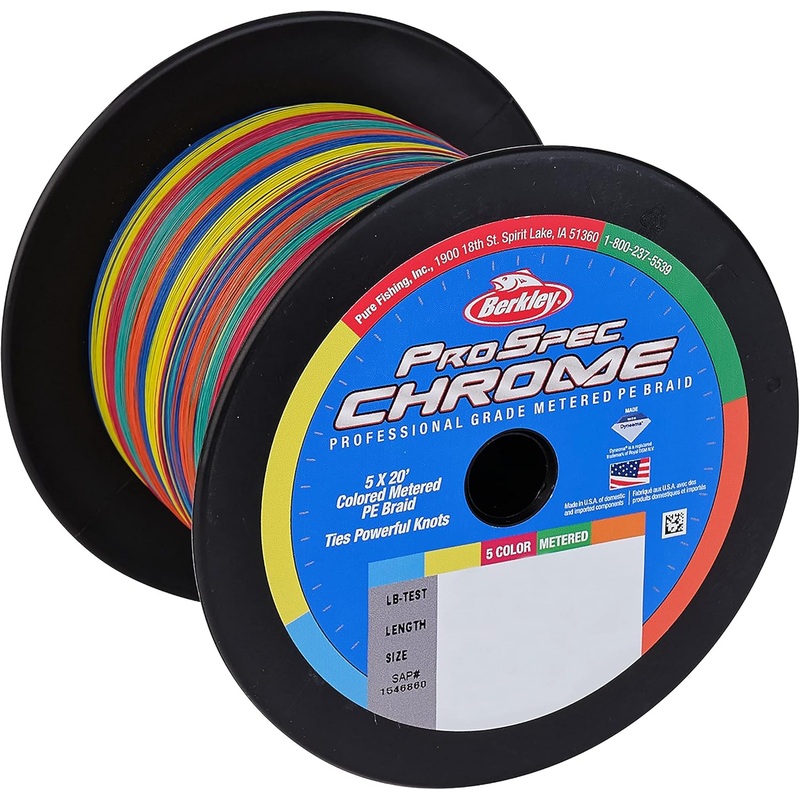 Berkley ProSpec Chrome 5×20′ Metered Braided Line 100lb 1500yd