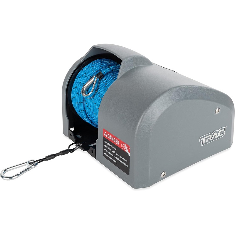 Camco Anchor Winch, Angler 30 AutoDeploy-G3 Electric with 100ft Rope, Up to 30lb