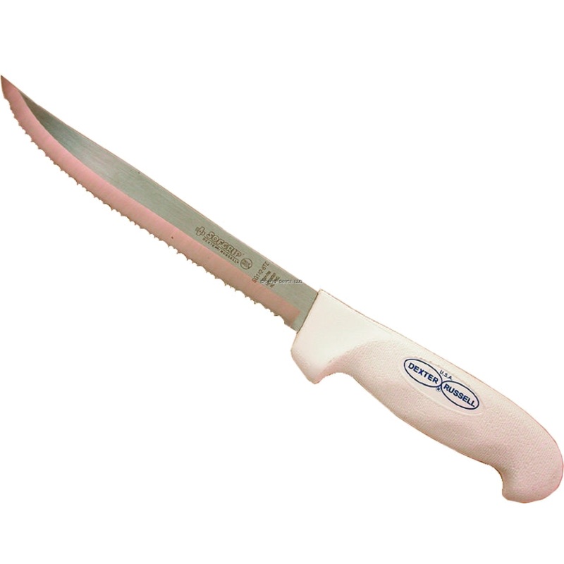 Dexter SofGrip, 8″, Tiger Edge Slicer, White Handle, Clam