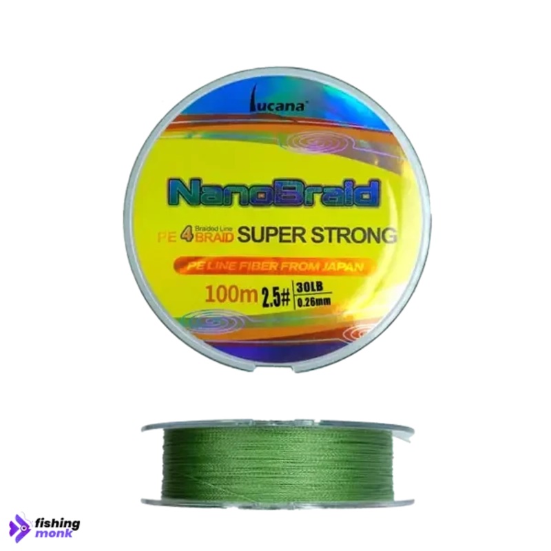 Lucana Nano Braid 4X Super Strong 100m Braid Line 0.26mm | 30lb Army Green