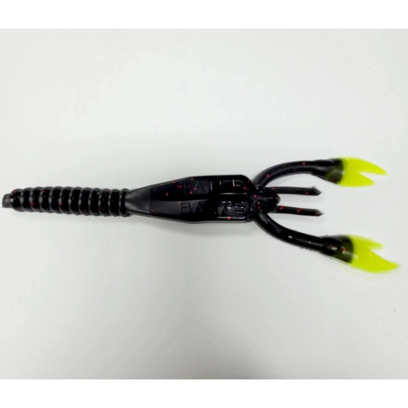 Tater Baits 4-1/2″ Salty Craw (10 Pk) Black Red