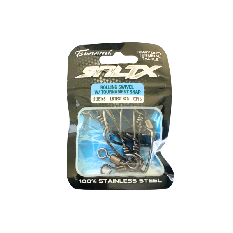 Tsunami SaltX Rolling Swivel W/ Tournament Snap 1/0 – 3pk