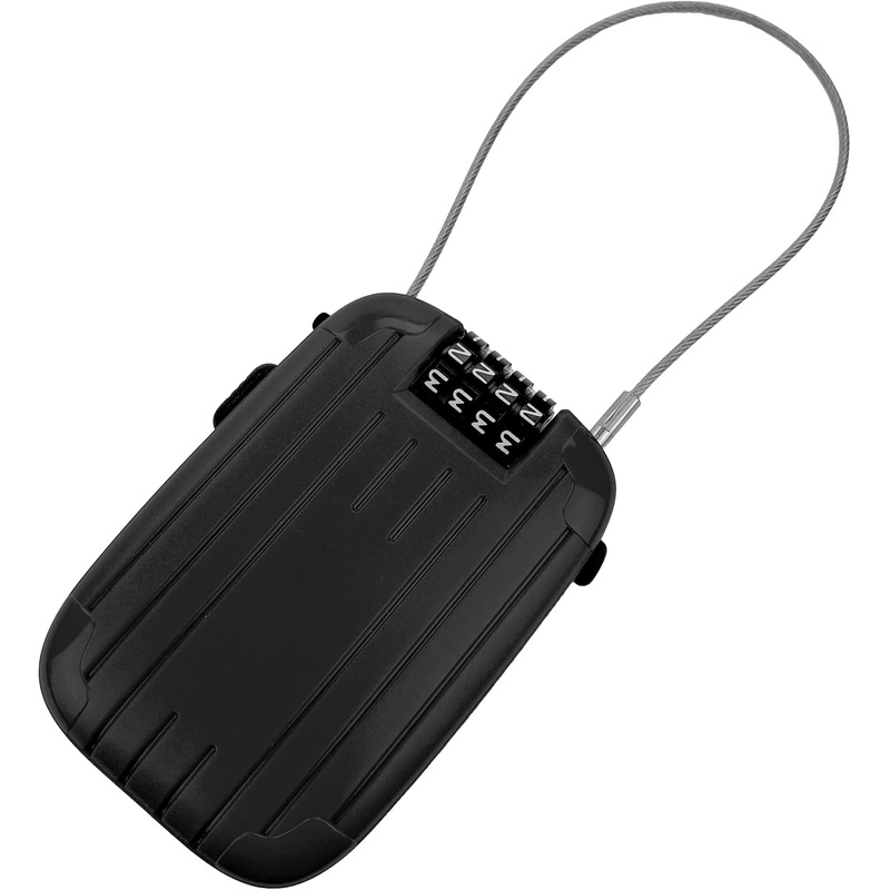 Propel Paddle Retractable Combination cable Lock, Black, 7′