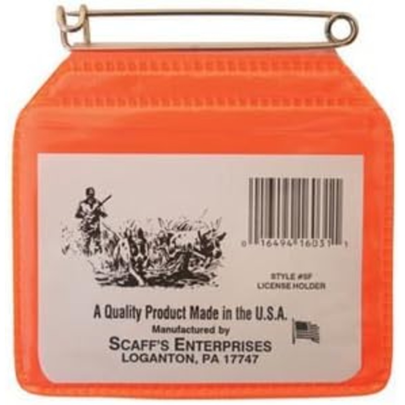 Scaffs License Holder Clr W/Fl Org Back 5-1/8×3-7/8