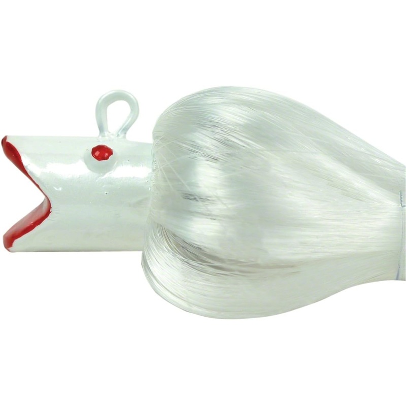 Sea Striker Chute Rig, 8″ Nylon Hair, 6 oz, Swing Hook, White