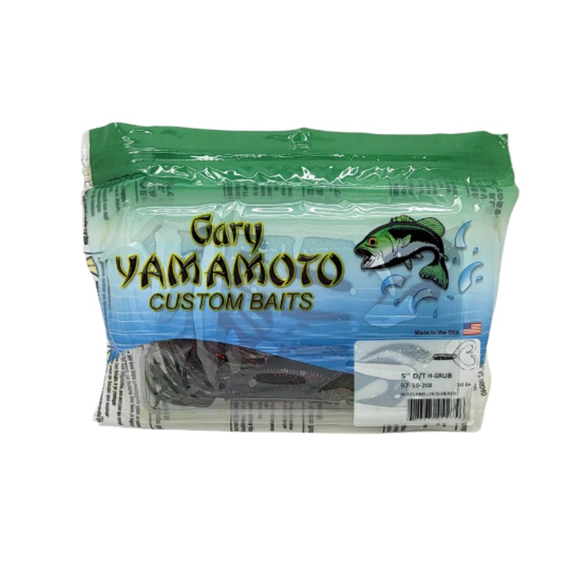Yamamoto 2.5″ Double Tail Hula Grub / Watermelon W/ Black & Red Flake