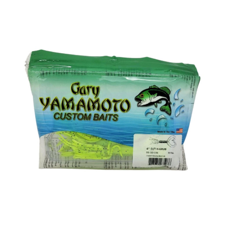 Yamamoto 4″ Double Tail Hula Grub Chartreuse W/ Large