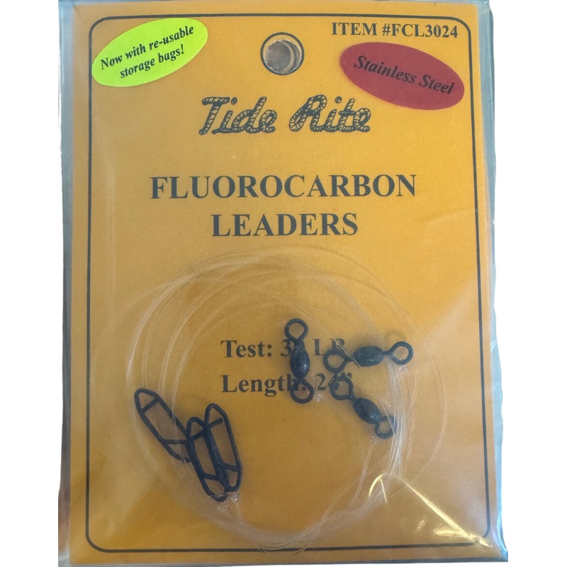 Tide Rite Fluoro Leader With Quick Snap 24″ 30Lb