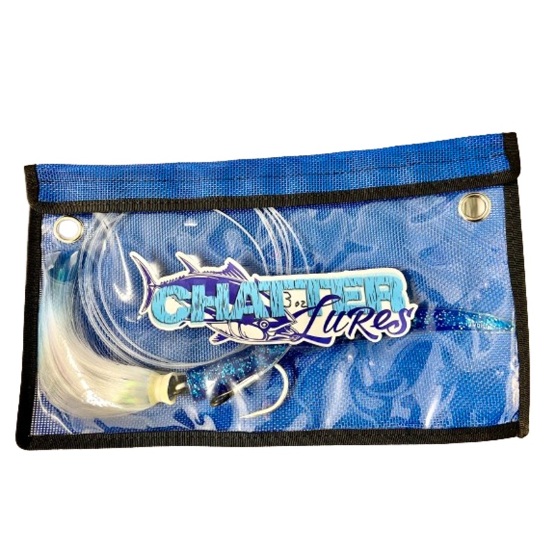 Chatter Lures RonZ Rigged Joe Shute Skirted Trolling Lures Blue/White 3oz