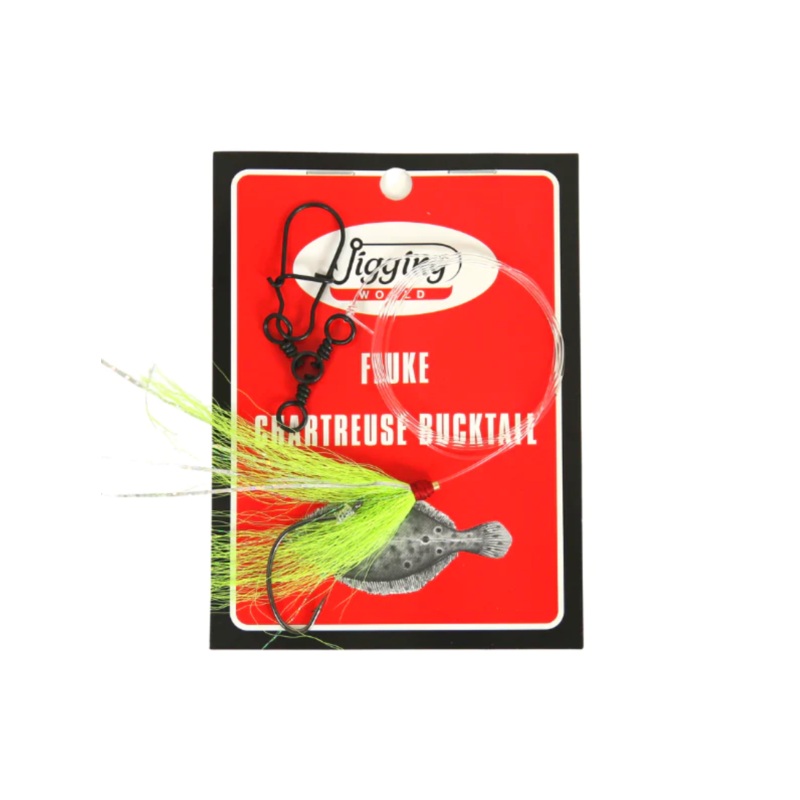 Jigging World Fluke Rig with Bucktail Chartreuse