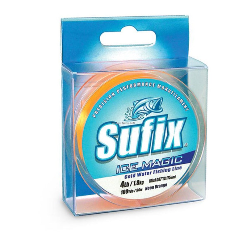 Sufix Ice Magic Monofilament Ice Fishing Line, [2-8lb, 100-300yd, Neon Orange] 300yd 2lb