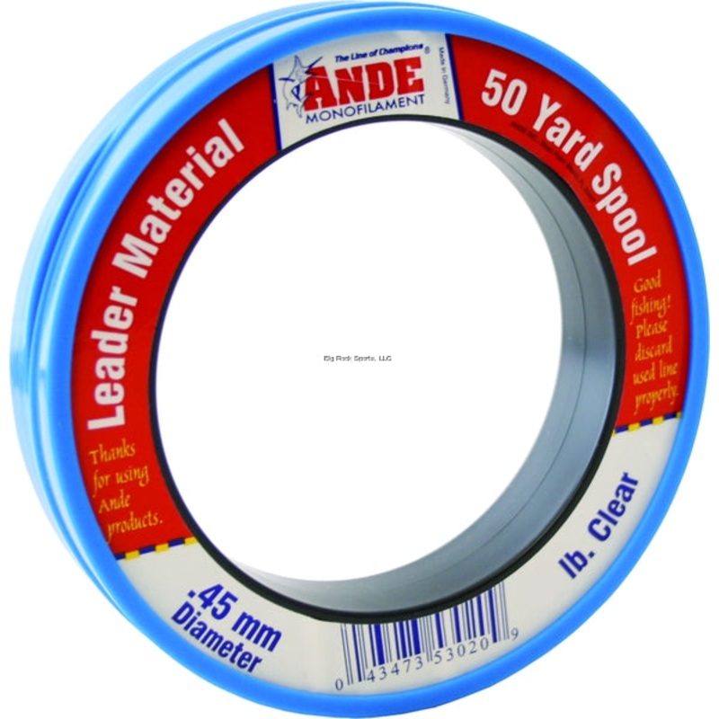 Ande Mono Leader Wrist Spool (20lb-80lb, 50yd, Clear) 20lb