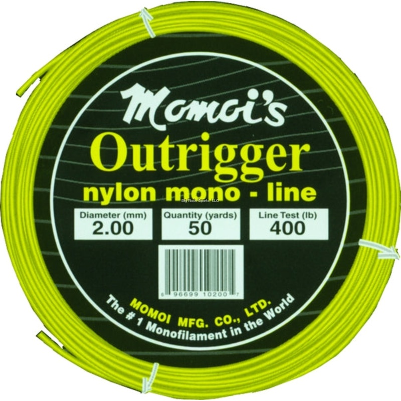 Momoi Outrigger Mono 50yd Coil 400# Test Fluorescent Yellow